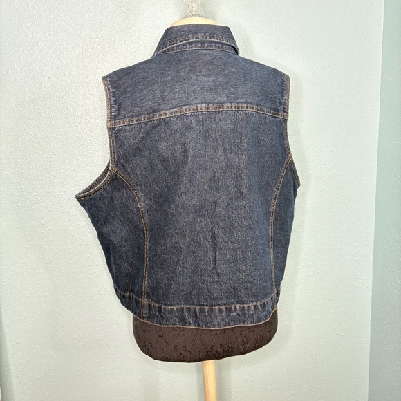 Vintage St. John's Bay Blue Denim Jean Plus Size Vest - Picture 3 of 11